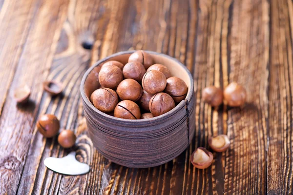 Fresh nuts in bowl — Stock Photo, Image