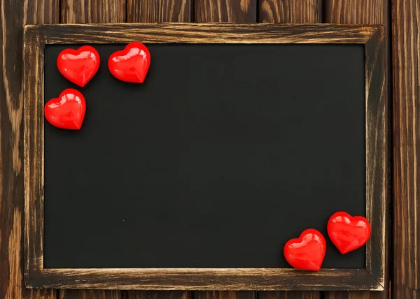 Červené srdce a tabule — Stock fotografie