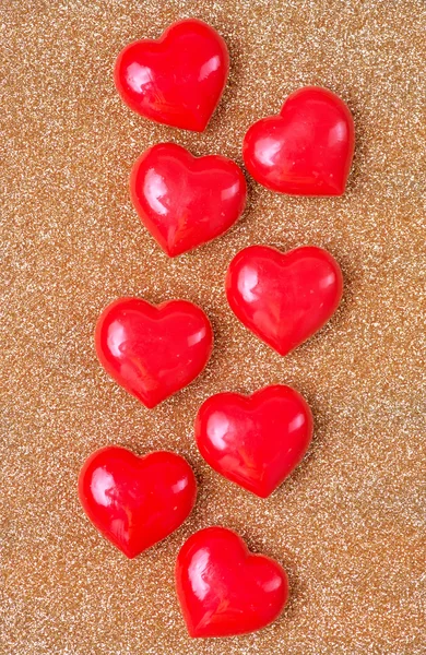 Red glossy hearts — Stock Photo, Image