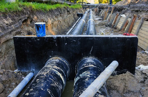 Substituição do gasoduto de água (Rússia ) — Fotografia de Stock