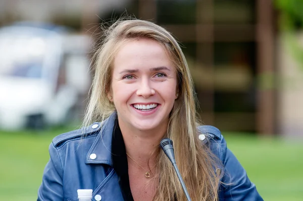 Kharkiv, Ukrayna - 07 Haziran: Ukraynalı tenisçi Elina Svitolina 7 Haziran 2016 tarihinde Kharkiv'de basın toplantısı düzenledi.