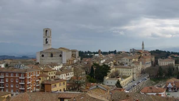 Panoramautsikt över perugia — Stockvideo