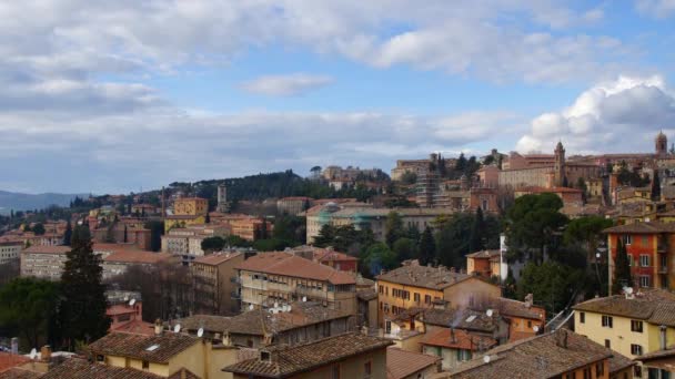 Panoramisch uitzicht van perugia — Stockvideo