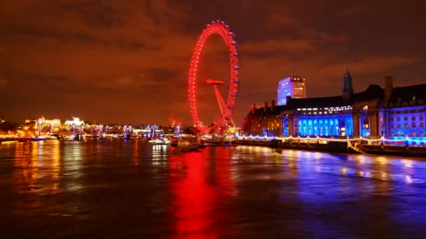 London Eye com paisagem urbana — Vídeo de Stock