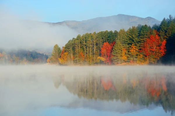 Laub und See im Herbst — Stockfoto
