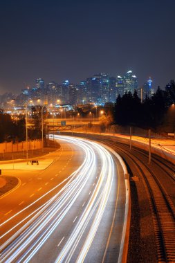 Calgary downtown ışık yollar ile