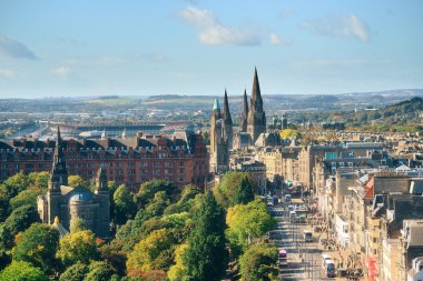 Edinburgh şehir çatı görünümü