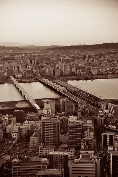 Osaka op het dak weergave — Stockfoto