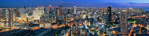 Osaka night rooftop view — Stock Photo, Image