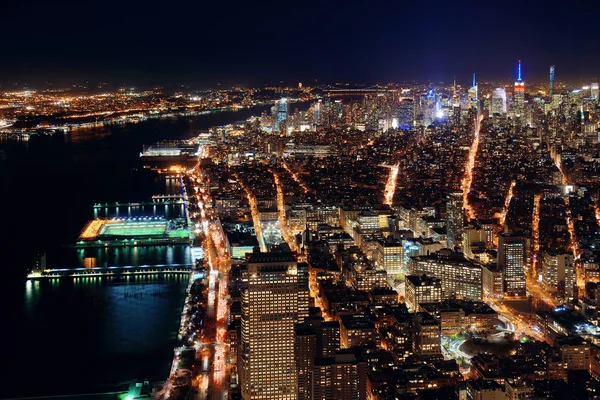 New York City Innenstadt bei Nacht — Stockfoto