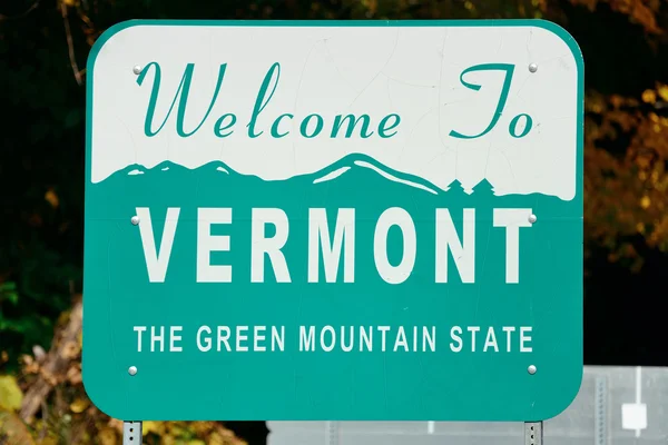 Estado de Vermont sinal de boas vindas — Fotografia de Stock