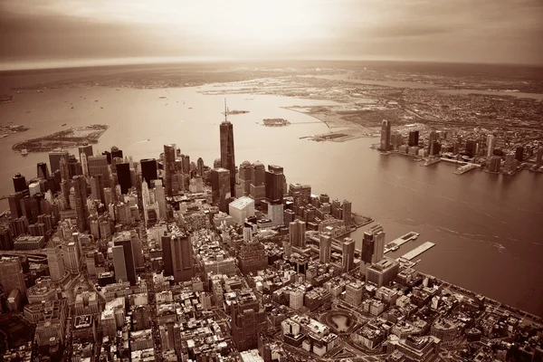 Letecký pohled na Manhattan — Stock fotografie