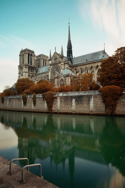 与巴黎圣母院塞纳河 — 图库照片
