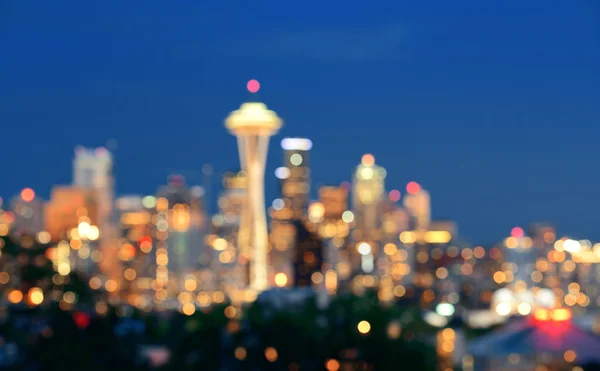 Ciudad de Seattle skyline noche —  Fotos de Stock