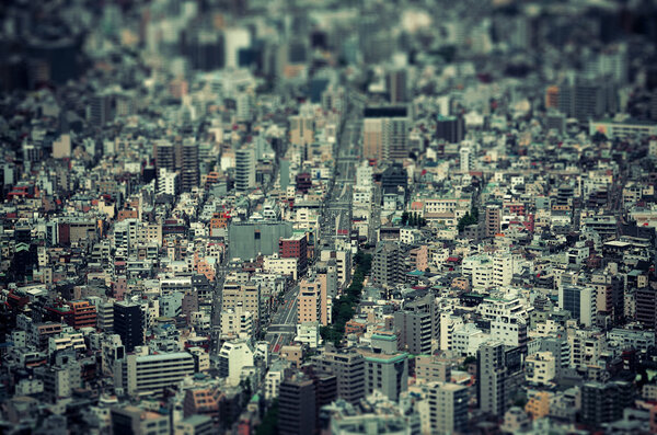 Tokyo urban rooftop view