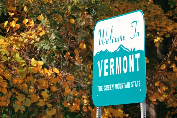 Vermont state välkommet tecken — Stockfoto