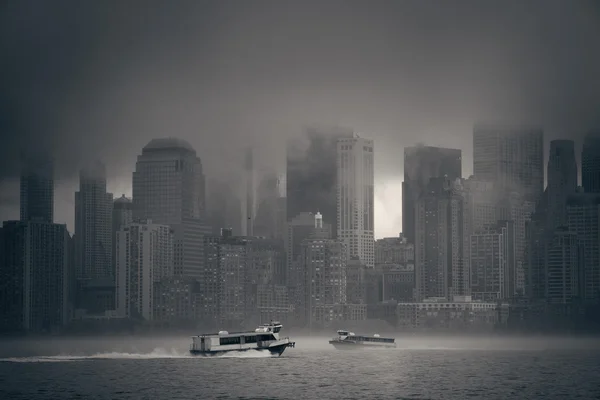 New York City downtown dimma — Stockfoto