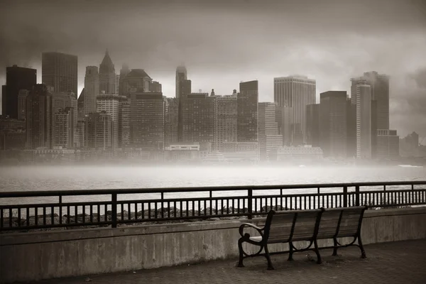 New York City downtown fog — Stock Photo, Image