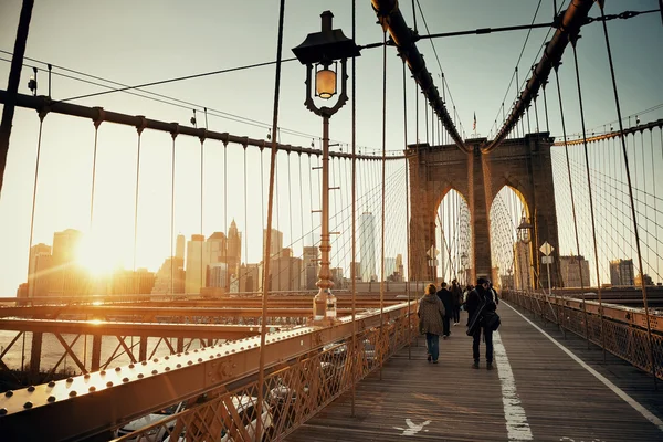 Caminhe na ponte de Brooklyn — Fotografia de Stock