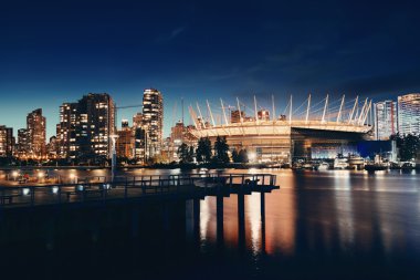 Vancouver city night clipart