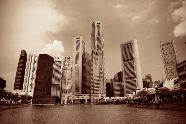 Singapur kentsel gökdelenler — Stok fotoğraf