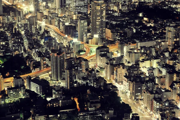 Tokyo nacht weergave — Stockfoto