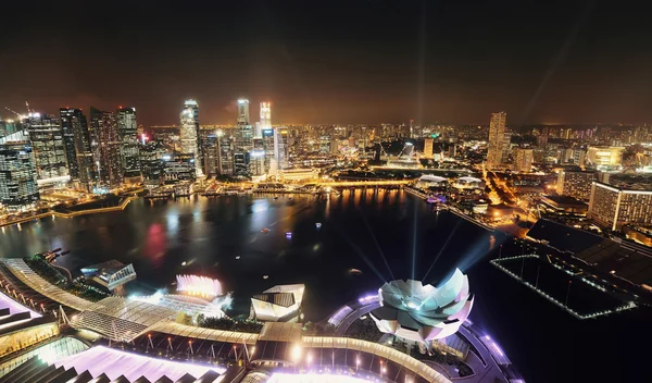 Singapura Marina Bay vista para o telhado — Fotografia de Stock