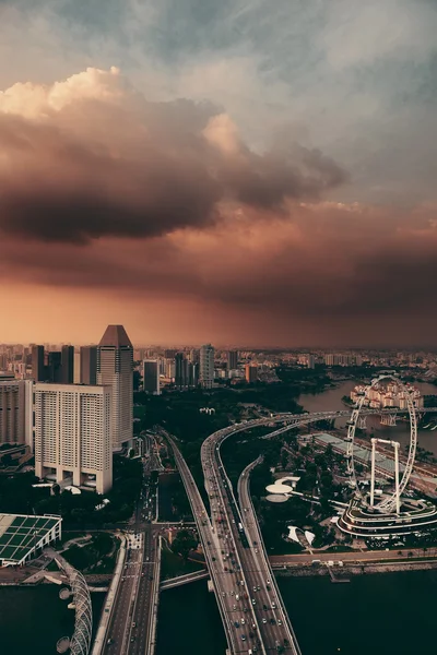 Singapore Sonnenuntergang Ansicht — Stockfoto