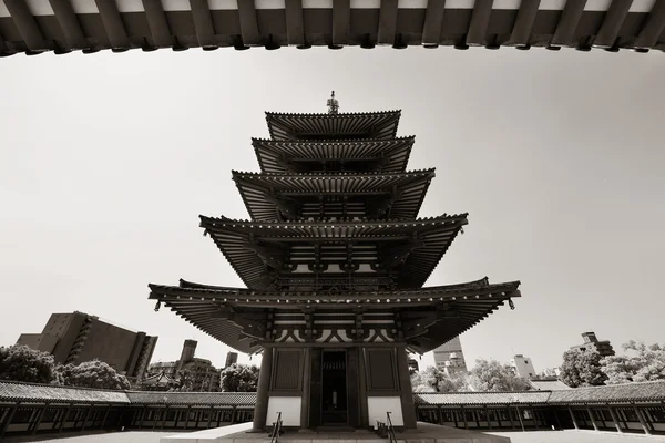 Shitennoji tempel weergave — Stockfoto