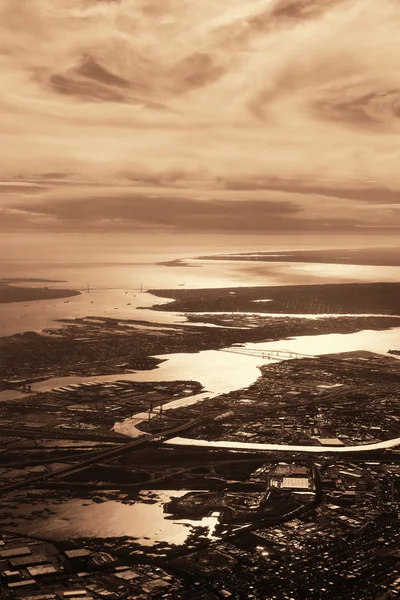 Luchtfoto uitzicht op de stad — Stockfoto