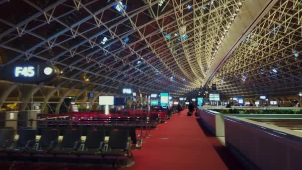 Paris France Mar 2020 Charles Gaulle Airport Cdg Interior View — Video