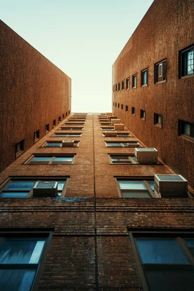 Stadtansicht Von New York City Mit Historischem Wohnhaus — Stockfoto