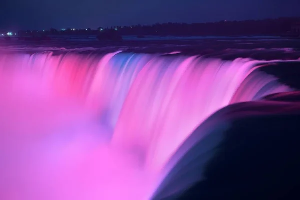 Cataratas Del Niágara Por Noche Como Famoso Paisaje Natural Canadá — Foto de Stock