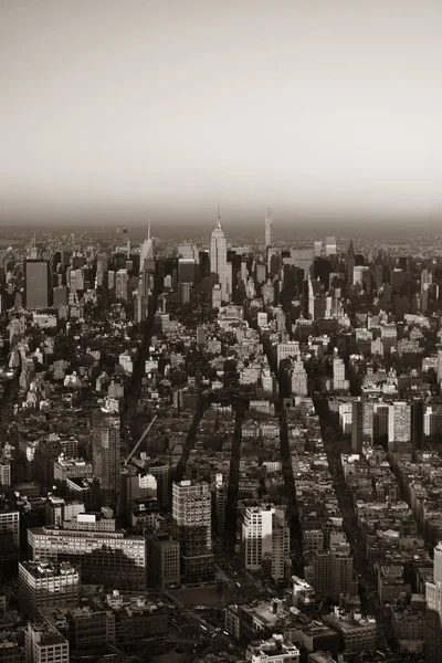 Manhattan Midtown Solnedgång Takutsikt Med Urbana Skyskrapor New York City — Stockfoto