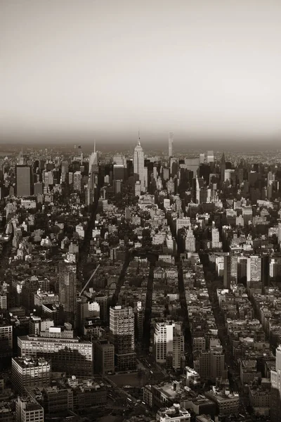 Manhattan Midtown Solnedgang Tagterrasse Udsigt Med Urban Skyskrabere New York - Stock-foto