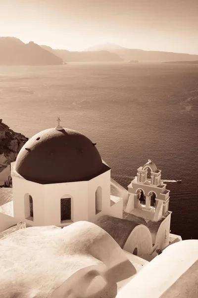 Santorini Skyline Будівлями Греції — стокове фото