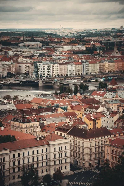 Vista Panorámica Del Horizonte Praga Con Edificios Históricos República Checa — Foto de Stock