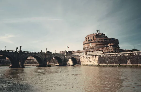 Castel Sant Angelo Italien Rom Och Bron Över Floden Tiber — Stockfoto