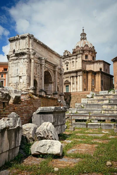 Forum Rome Avec Ruines Bâtiments Historiques Italie — Photo