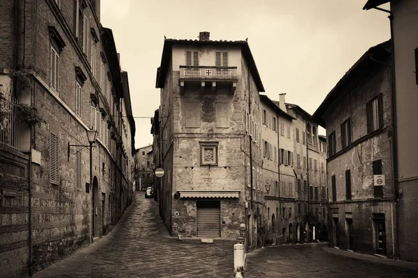Vue Sur Rue Avec Vieux Bâtiments Sienne Italie — Photo