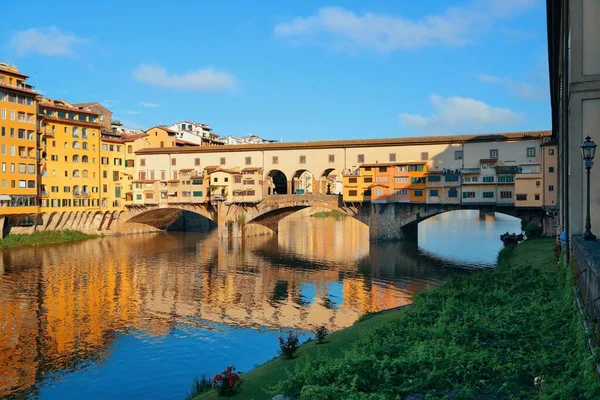 Понте Веккіо Над Річки Арно Флоренції Італії — стокове фото