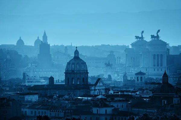 Rome Vue Sur Toit Lever Soleil Silhouette Avec Architecture Antique — Photo
