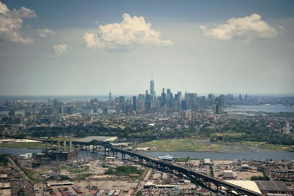 Downtown New York City Luchtfoto Met Een World Trade Center — Stockfoto