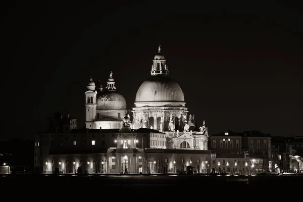 Templom Santa Maria Della Salute Éjjel Velence Olaszország — Stock Fotó