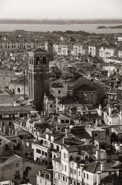 Venetië Skyline Panorama Van Bovenaf Bekeken Bij Klokkentoren Marks Plein — Stockfoto