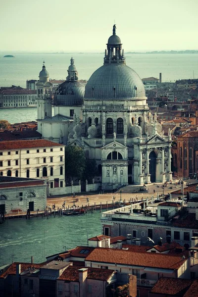 Chiesa Venezia Santa Maria Della Salute Veduta Aerea Del Canale — Foto Stock