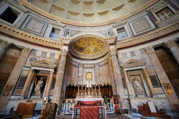 Panteon Wnętrze Dekoracją Rzymie Włochy — Zdjęcie stockowe