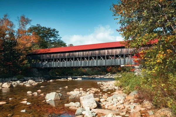 Primo Piano Del Ponte Coperto Nel New England Negli Stati — Foto Stock