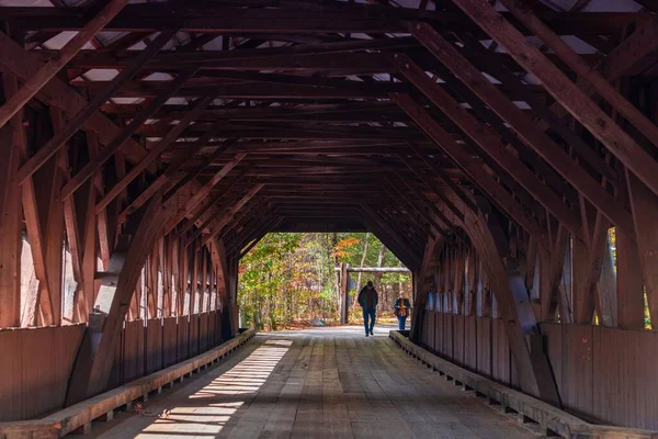 Covered Bridge Interior Closeup New England Usa — Stock Photo, Image