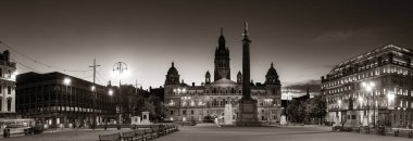 Glasgow, İskoçya 'daki George' da şehir konseyi gece görüşü